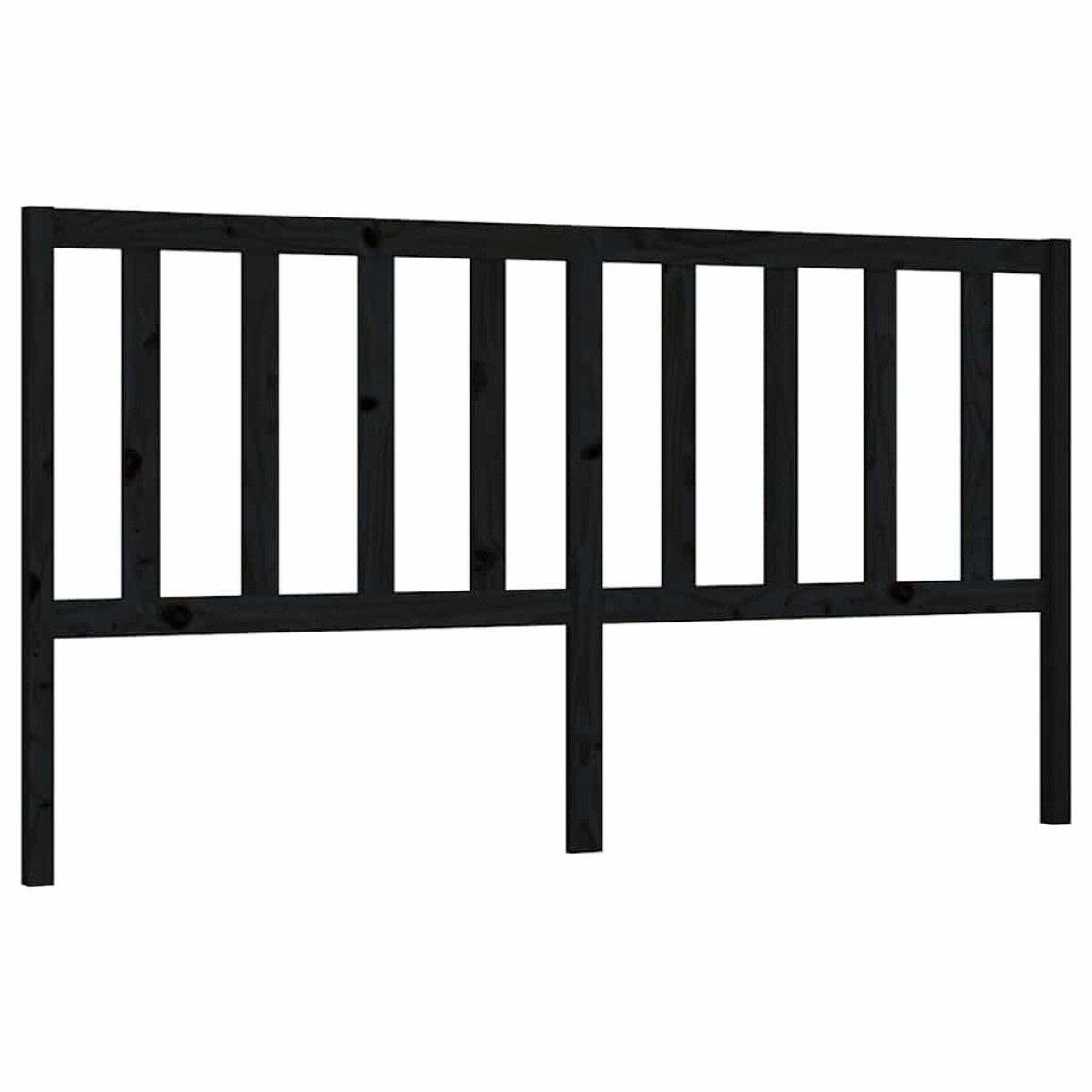 vidaXL Κεφαλάρι Κρεβατιού Μαύρο 186 x 4 x 100 εκ. Μασίφ Ξύλο Πεύκου