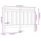 vidaXL Κεφαλάρι Κρεβατιού Γκρι 141 x 4 x 100 εκ. από Μασίφ Ξύλο Πεύκου
