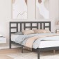 vidaXL Κεφαλάρι Κρεβατιού Γκρι 186 x 4 x 100 εκ. από Μασίφ Ξύλο Πεύκου
