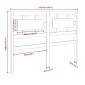 vidaXL Κεφαλάρι Κρεβατιού Μαύρο 125,5 x 4 x 100 εκ. Μασίφ Ξύλο Πεύκου