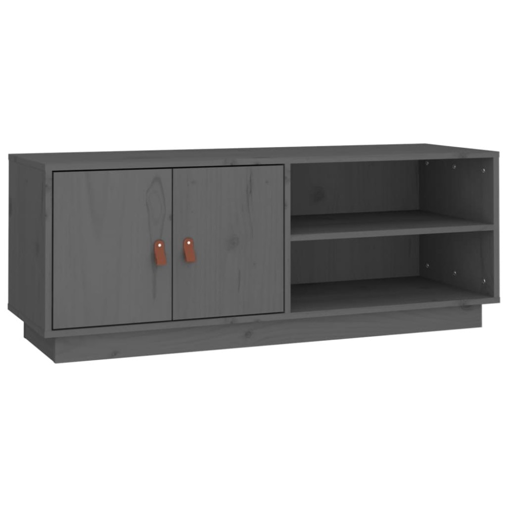 vidaXL Έπιπλο Τηλεόρασης Γκρι 105x34x40 εκ. από Μασίφ Ξύλο Πεύκου