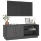 vidaXL Έπιπλο Τηλεόρασης Γκρι 105x34x40 εκ. από Μασίφ Ξύλο Πεύκου