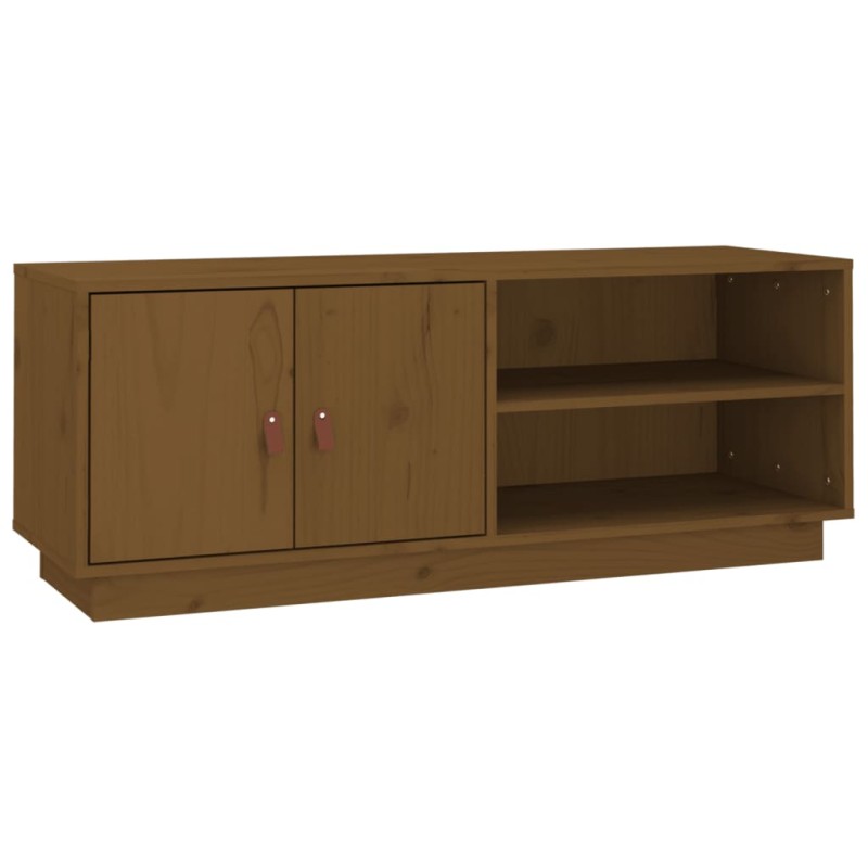 vidaXL Έπιπλο Τηλεόρασης Καφέ Μελί 105x34x40 εκ. από Μασίφ Ξύλο Πεύκου