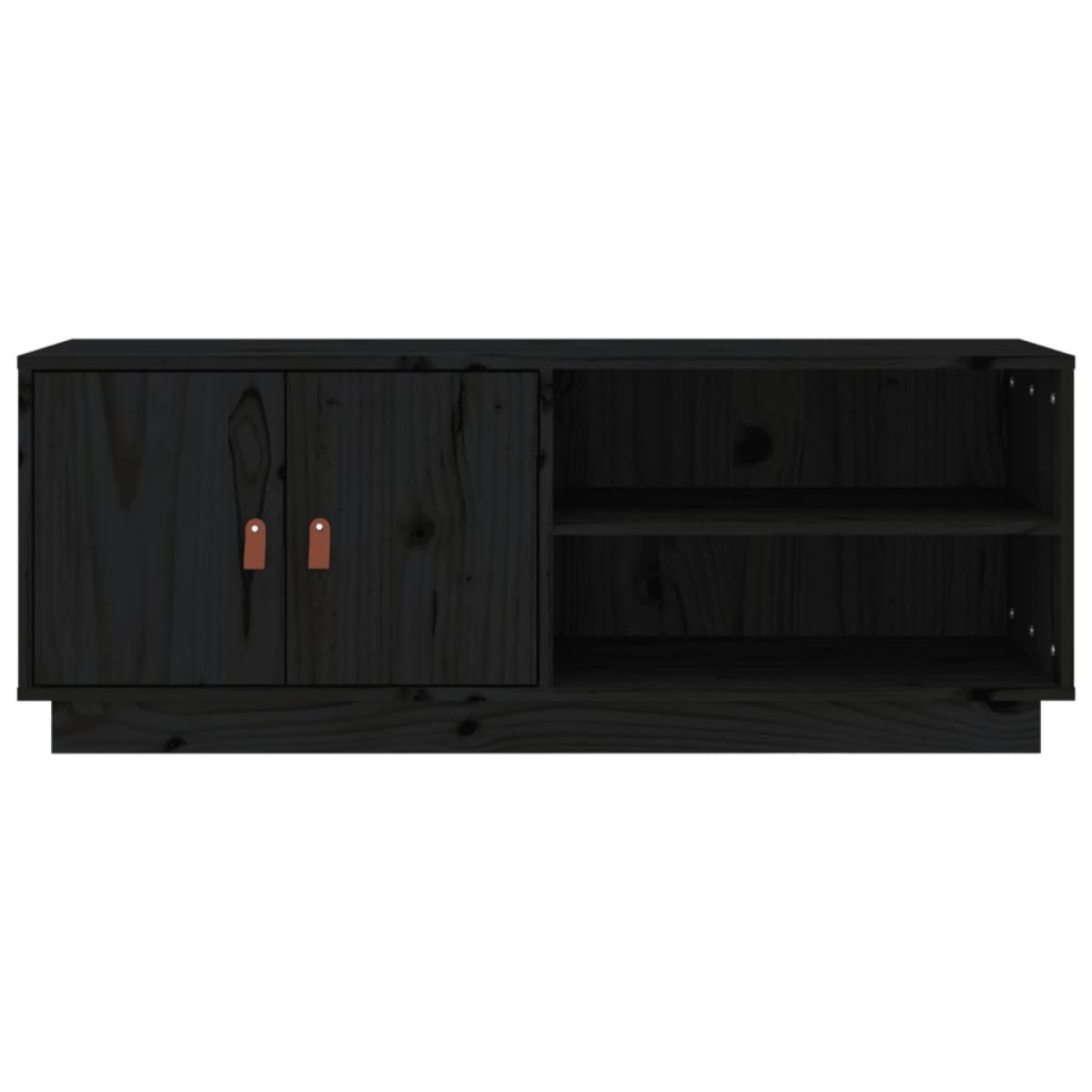 vidaXL Έπιπλο Τηλεόρασης Μαύρο 105x34x40 εκ. από Μασίφ Ξύλο Πεύκου