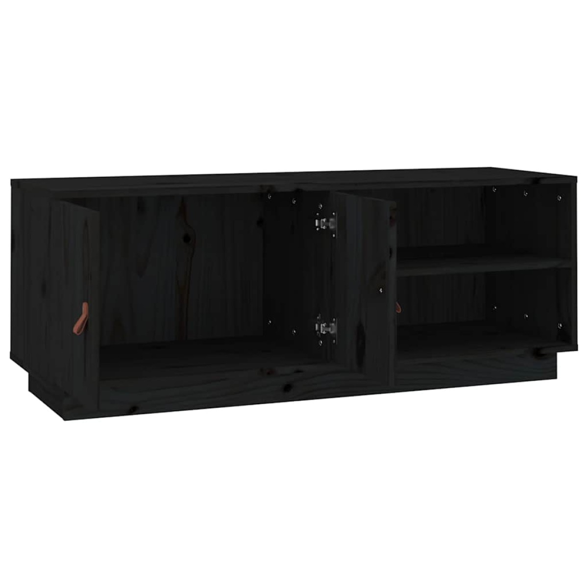vidaXL Έπιπλο Τηλεόρασης Μαύρο 105x34x40 εκ. από Μασίφ Ξύλο Πεύκου