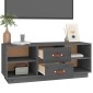 vidaXL Έπιπλο Τηλεόρασης Γκρι 100x34x40 εκ. από Μασίφ Ξύλο Πεύκου