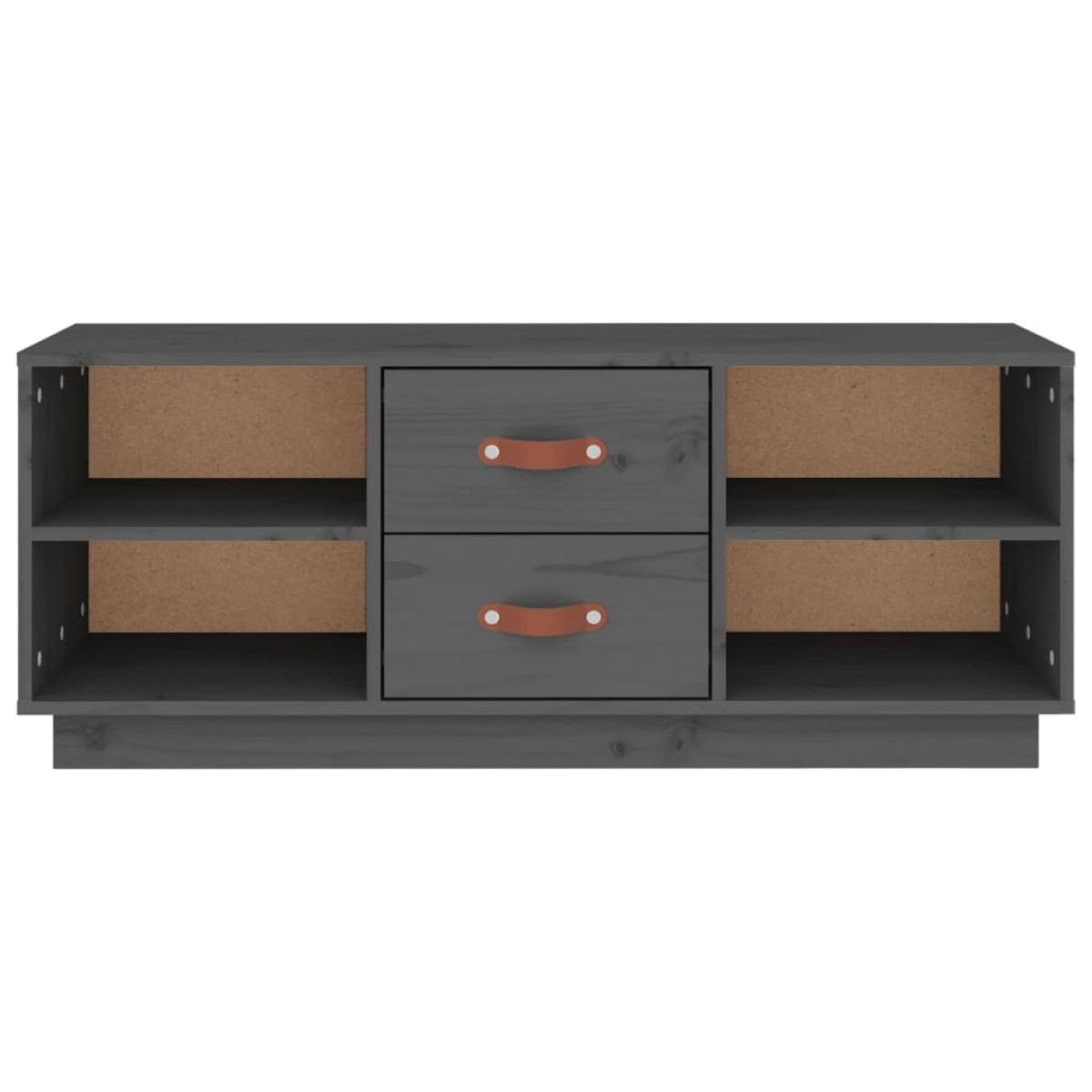 vidaXL Έπιπλο Τηλεόρασης Γκρι 100x34x40 εκ. από Μασίφ Ξύλο Πεύκου