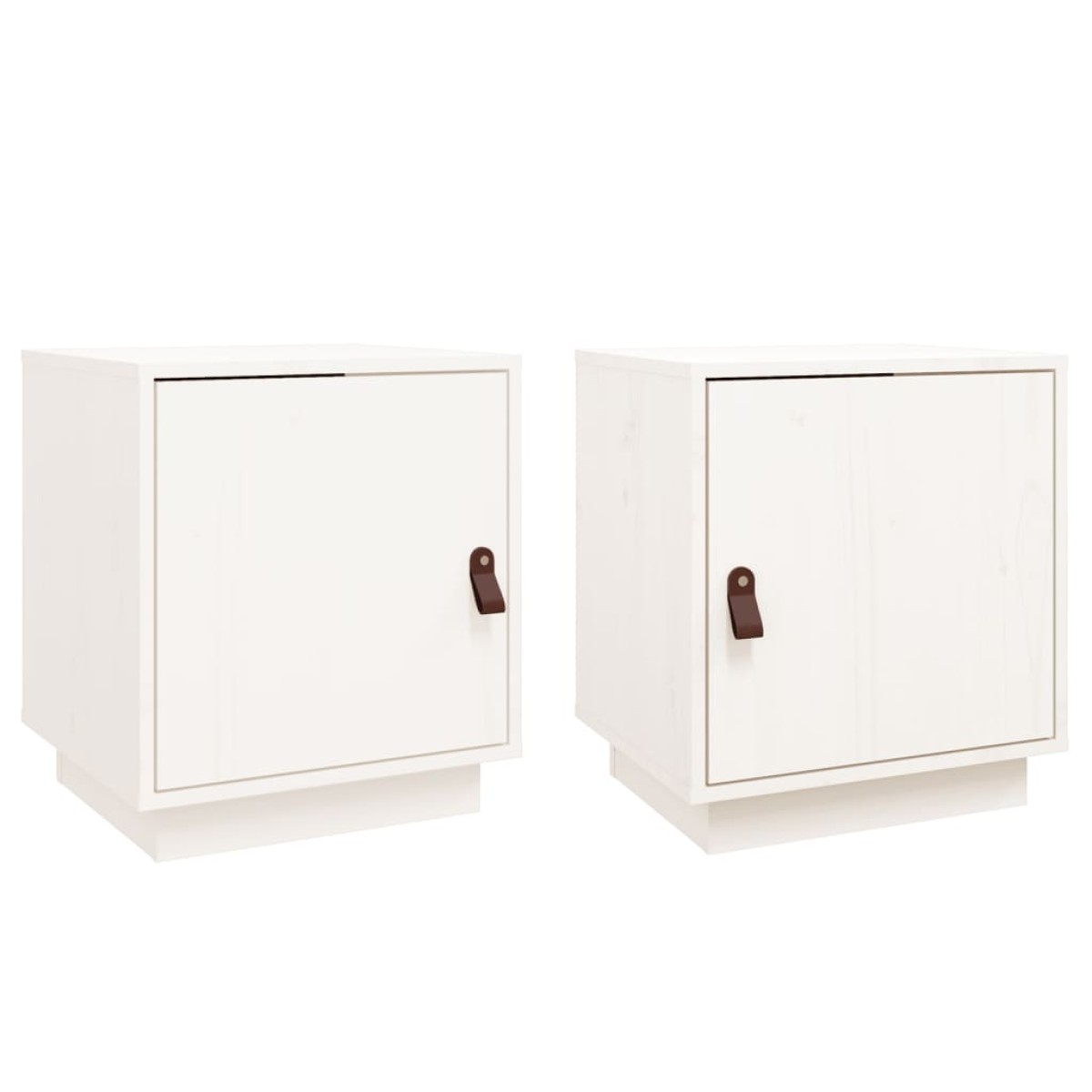 vidaXL Κομοδίνα 2 τεμ. Λευκό 40x34x45 εκ. από Μασίφ Ξύλο Πεύκου
