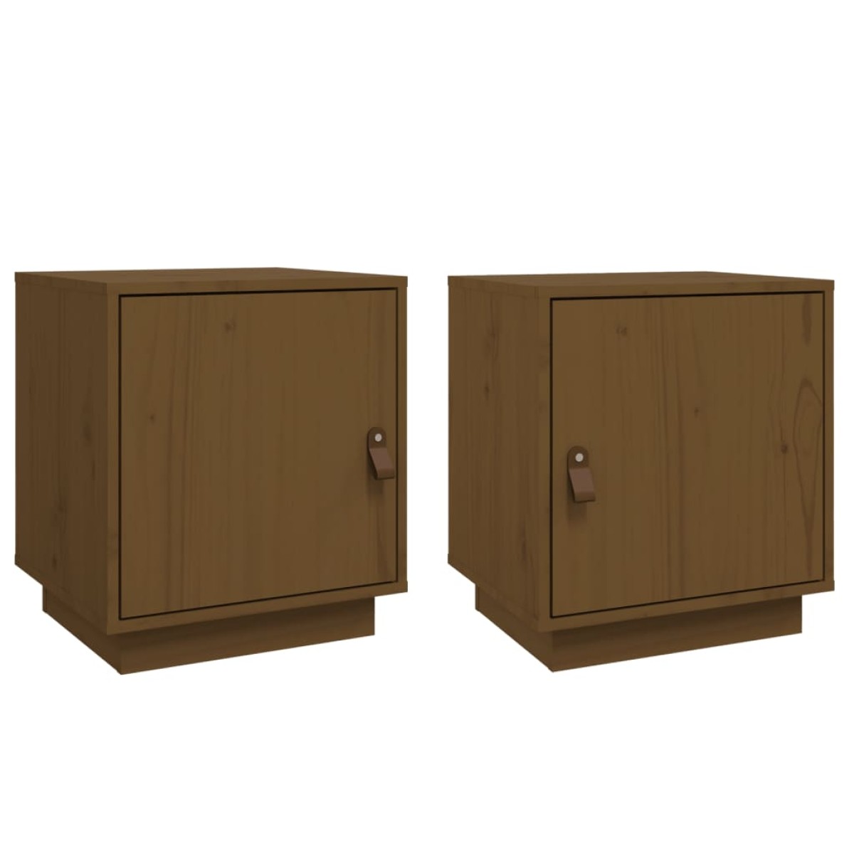 vidaXL Κομοδίνα 2 τεμ. Καφέ Μελί 40x34x45 εκ. από Μασίφ Ξύλο Πεύκου
