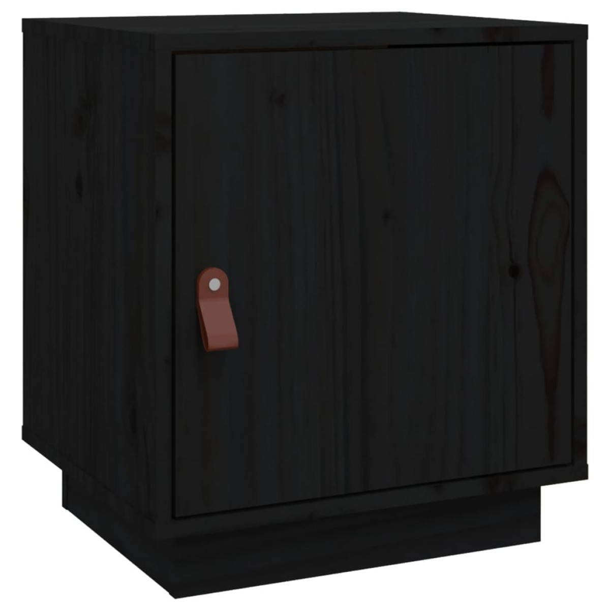vidaXL Κομοδίνο Μαύρο 40x34x45 εκ. από Μασίφ Ξύλο Πεύκου