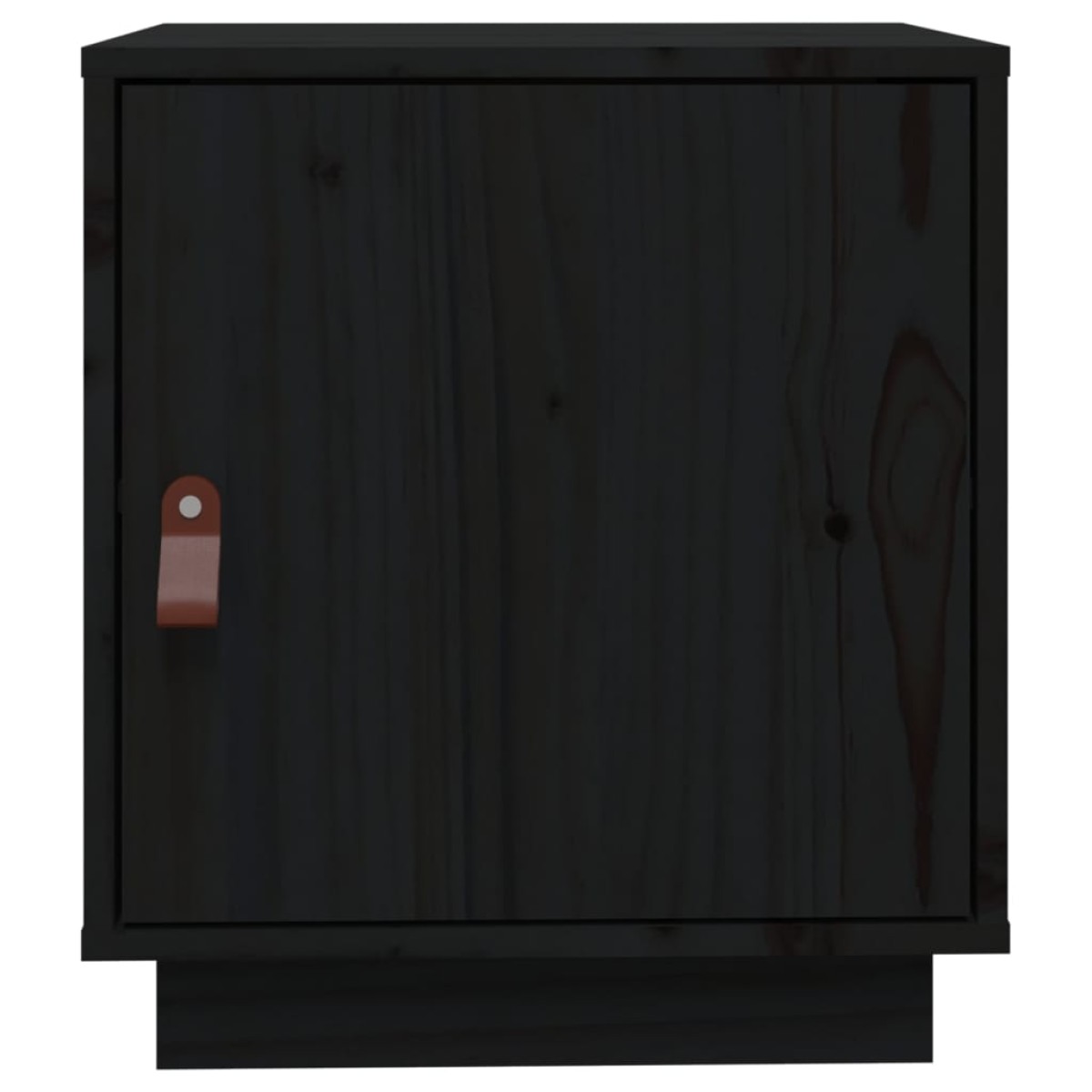 vidaXL Κομοδίνο Μαύρο 40x34x45 εκ. από Μασίφ Ξύλο Πεύκου