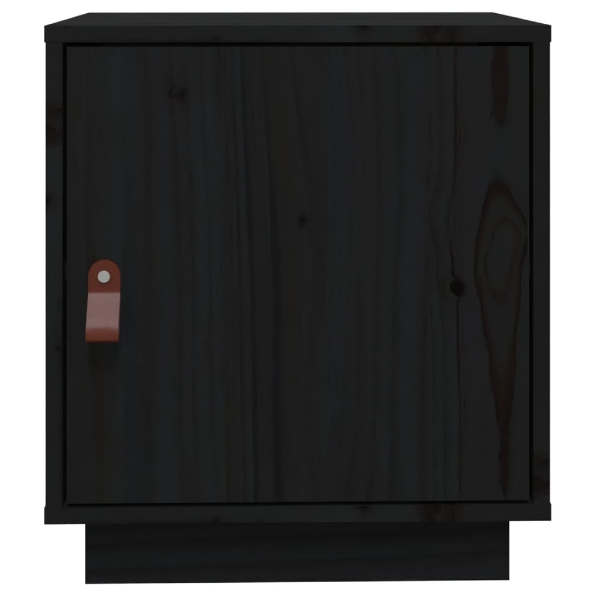 vidaXL Κομοδίνα 2 τεμ. Μαύρα 40x34x45 εκ. από Μασίφ Ξύλο Πεύκου