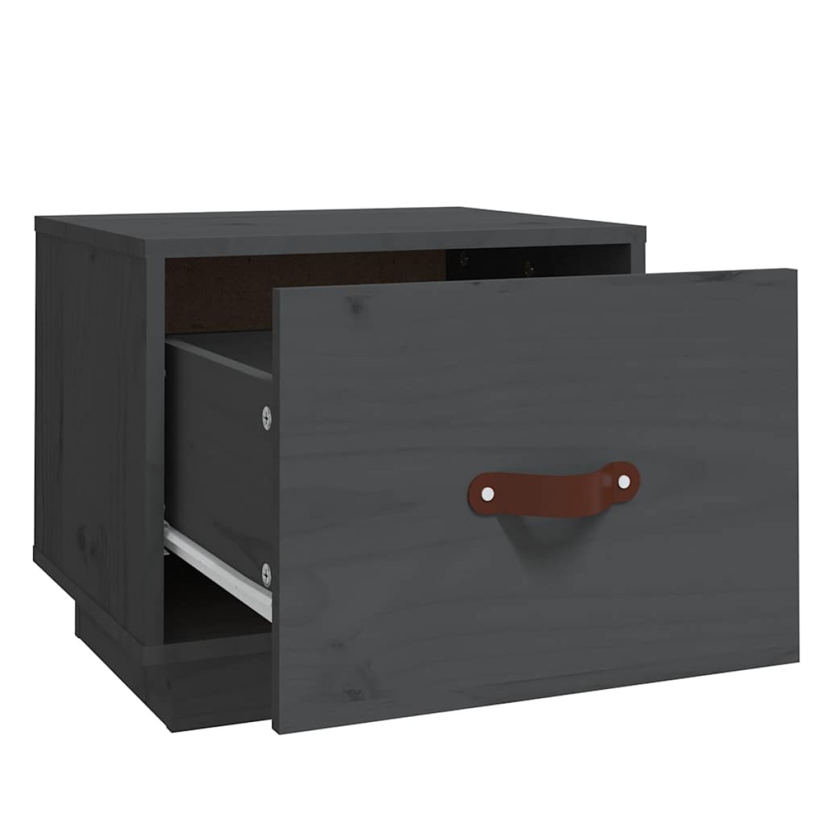 vidaXL Κομοδίνα 2 τεμ. Γκρι 40x34x35 εκ. από Μασίφ Ξύλο Πεύκου