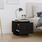 vidaXL Κομοδίνο Μαύρο 40x34x35 εκ. από Μασίφ Ξύλο Πεύκου
