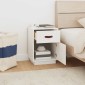 vidaXL Κομοδίνο Λευκό 40 x 34 x 55 εκ. από Μασίφ Ξύλο Πεύκου