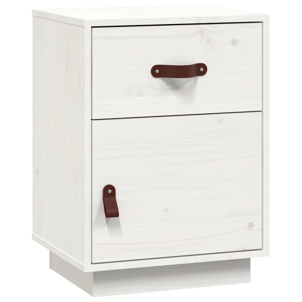 vidaXL Κομοδίνα 2 τεμ. Λευκά 40 x 34 x 55 εκ. από Μασίφ Ξύλο Πεύκου
