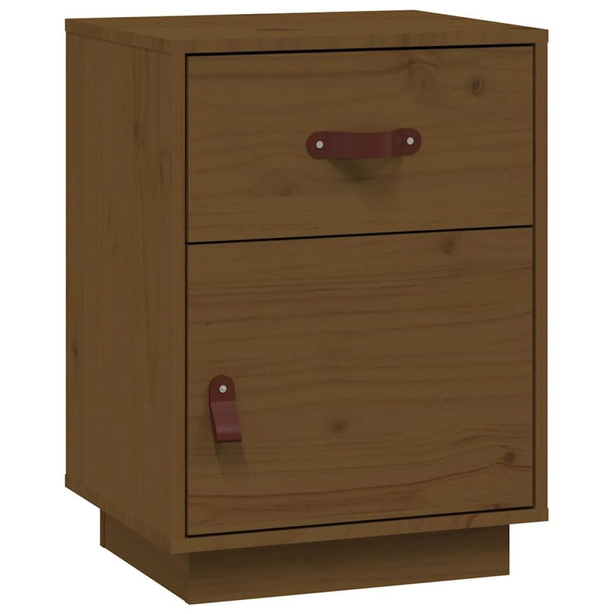 vidaXL Κομοδίνο Καφέ Μελί 40x34x55εκ. από Μασίφ Ξύλο Πεύκου