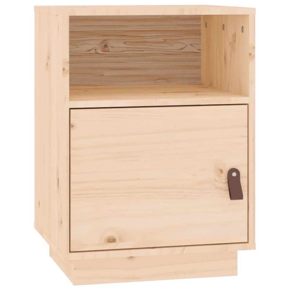 vidaXL Κομοδίνο Λευκό 40 x 34 x 55 εκ. από Μασίφ Ξύλο Πεύκου
