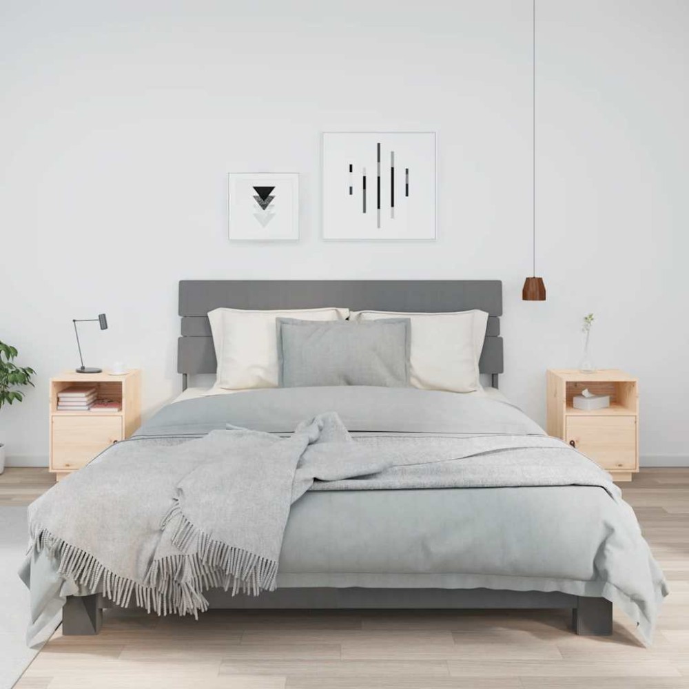 vidaXL Κομοδίνα 2 τεμ. 40 x 34 x 55 εκ. από Μασίφ Ξύλο Πεύκου