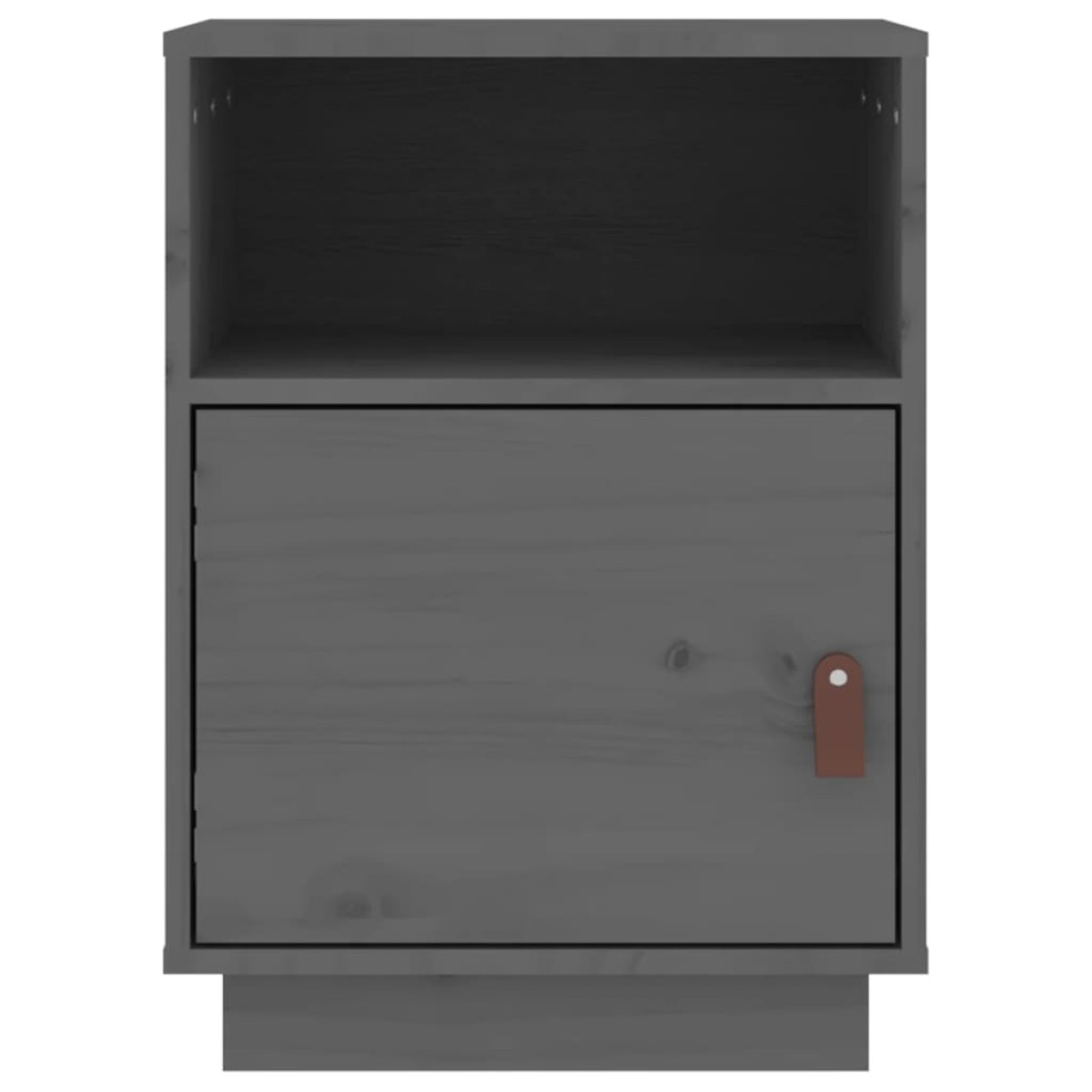 vidaXL Κομοδίνα 2 τεμ. Γκρι 40x34x55 εκ. από Μασίφ Ξύλο Πεύκου