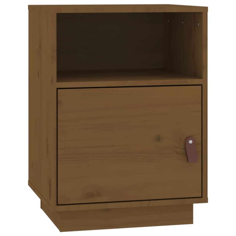 vidaXL Κομοδίνο Καφέ Μελί 40x34x55εκ. από Μασίφ Ξύλο Πεύκου