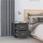 vidaXL Κομοδίνο Γκρι 40 x 34 x 45 εκ. από Μασίφ Ξύλο Πεύκου