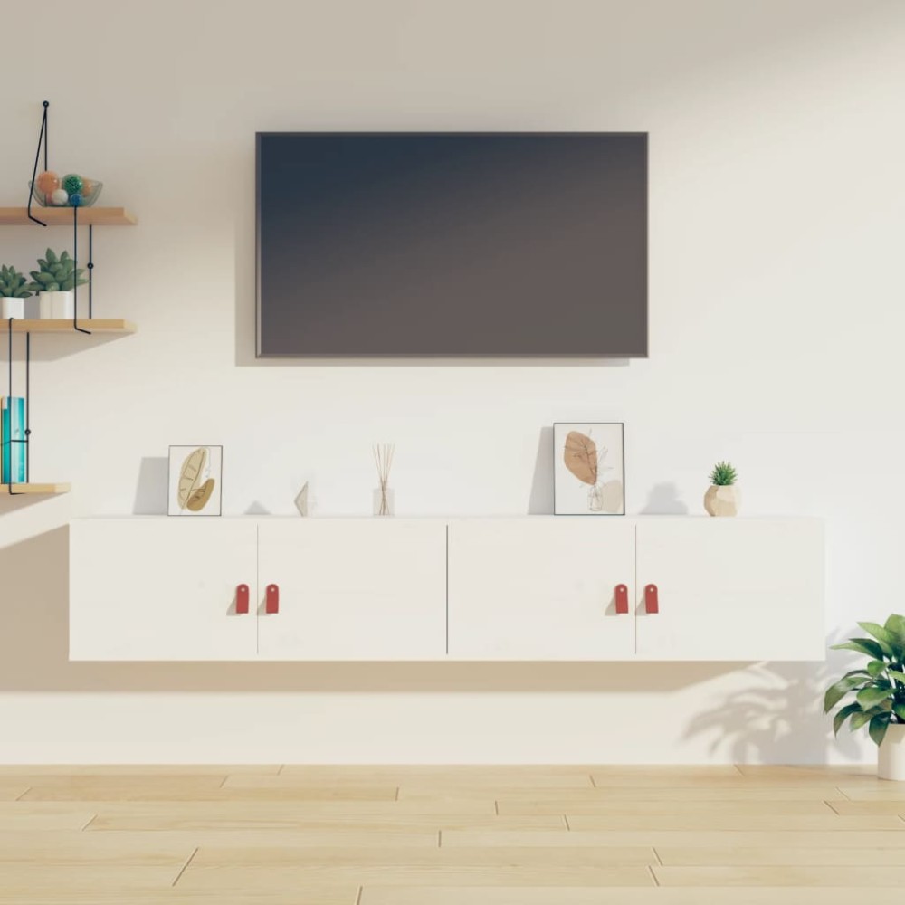 vidaXL Ντουλάπια Τοίχου 2 τεμ. 80 x 30 x 30 εκ. από Μασίφ Ξύλο Πεύκου