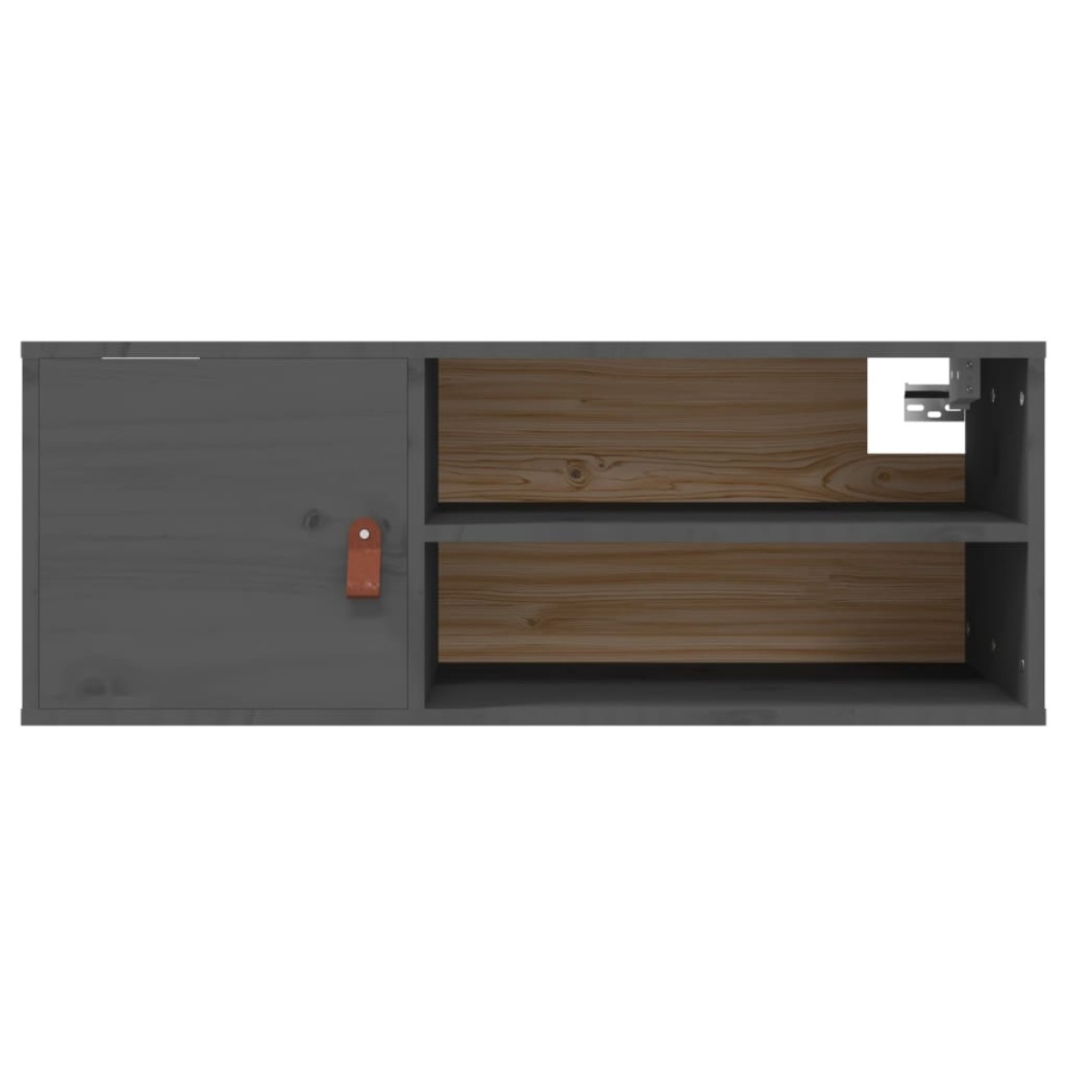 vidaXL Ντουλάπια Τοίχου 2 τεμ. Γκρι 80x30x30εκ. από Μασίφ Ξύλο Πεύκου