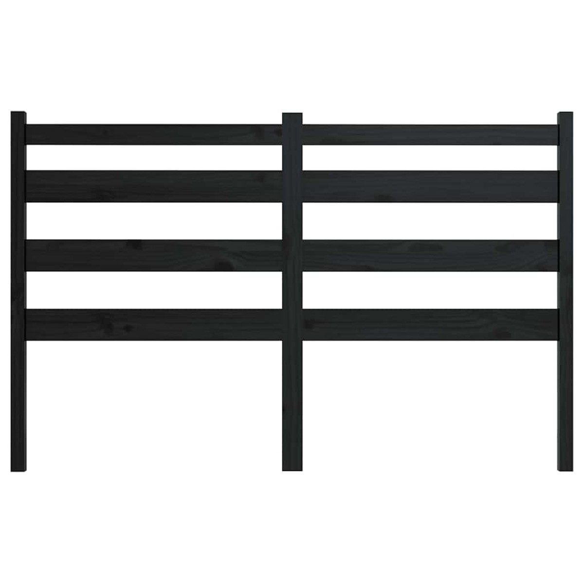 vidaXL Κεφαλάρι Κρεβατιού Μαύρο 186 x 4 x 100 εκ. Μασίφ Ξύλο Πεύκου