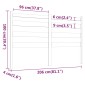 vidaXL Κεφαλάρι Κρεβατιού Γκρι 206 x 4 x 100 εκ. από Μασίφ Ξύλο Πεύκου