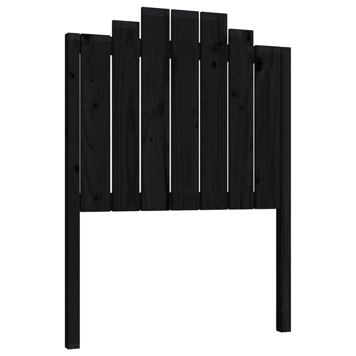 vidaXL Κεφαλάρι Κρεβατιού Μαύρο 81 x 4 x 110 εκ. από Μασίφ Ξύλο Πεύκου