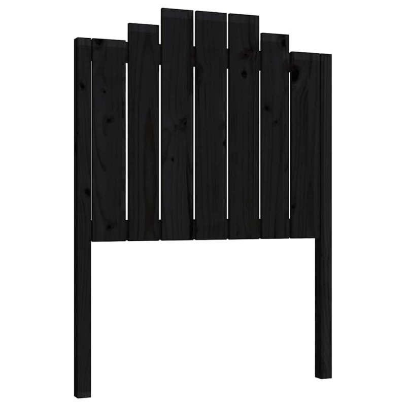vidaXL Κεφαλάρι Κρεβατιού Μαύρο 81 x 4 x 110 εκ. από Μασίφ Ξύλο Πεύκου