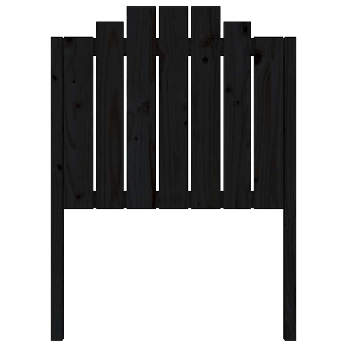 vidaXL Κεφαλάρι Κρεβατιού Μαύρο 81 x 4 x 110 εκ. από Μασίφ Ξύλο Πεύκου