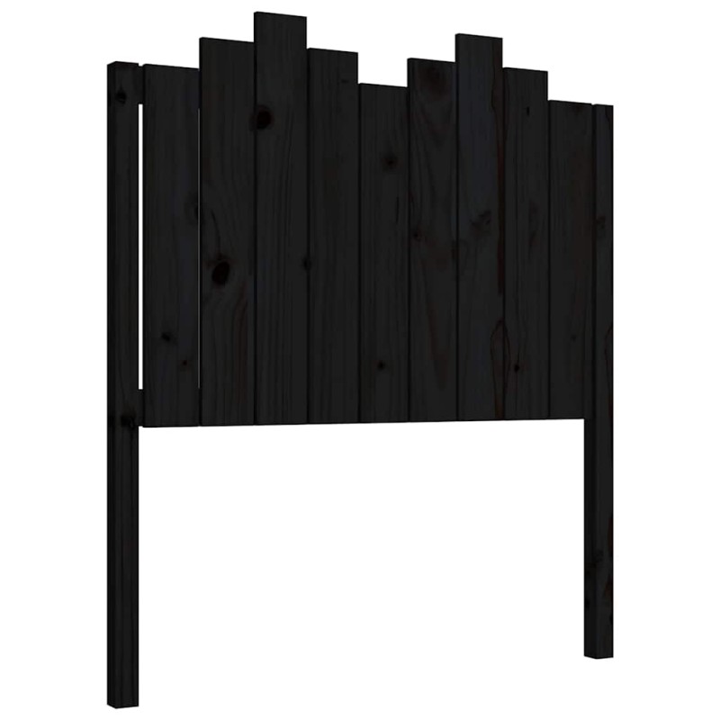 vidaXL Κεφαλάρι Κρεβατιού Μαύρο 96x4x110 εκ. από Μασίφ Ξύλο Πεύκου