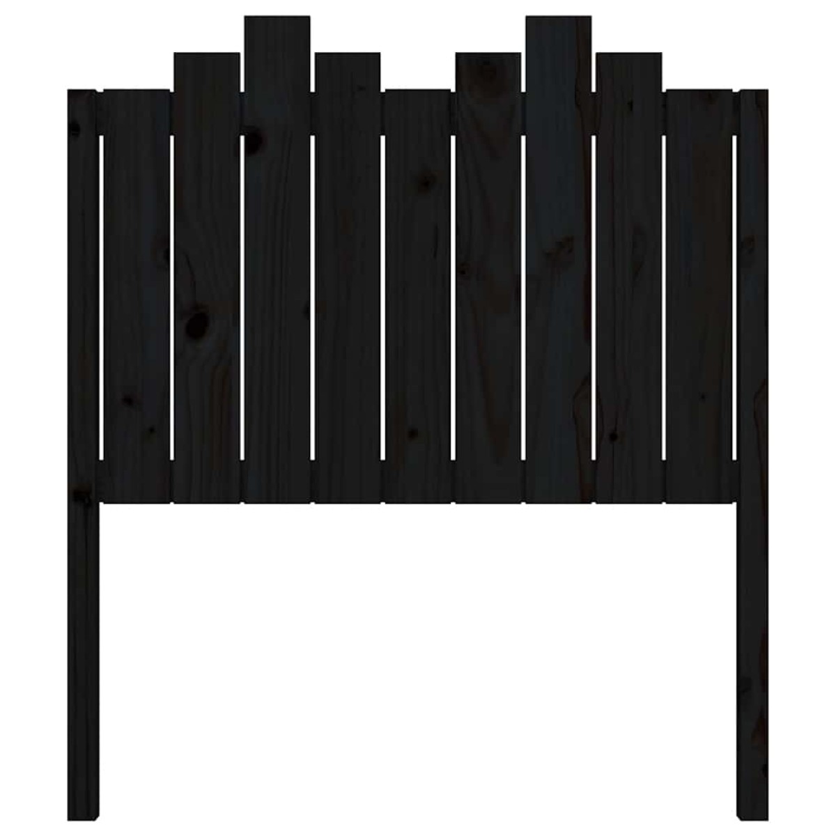 vidaXL Κεφαλάρι Κρεβατιού Μαύρο 96x4x110 εκ. από Μασίφ Ξύλο Πεύκου