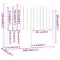 vidaXL Κεφαλάρι Κρεβατιού Μαύρο 146x4x110 εκ. Μασίφ Ξύλο Πεύκου