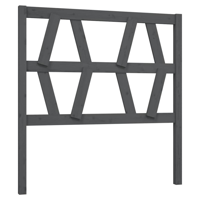 vidaXL Κεφαλάρι Κρεβατιού Γκρι 81 x 4 x 100 εκ. από Μασίφ Ξύλο Πεύκου