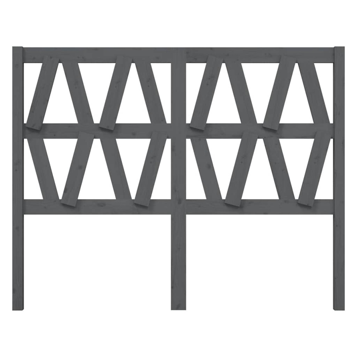 vidaXL Κεφαλάρι Κρεβατιού Γκρι 146 x 4 x 100 εκ. από Μασίφ Ξύλο Πεύκου
