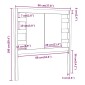 vidaXL Κεφαλάρι Γκρι 96 x 4 x 100 εκ. από Μασίφ Ξύλο Πεύκου