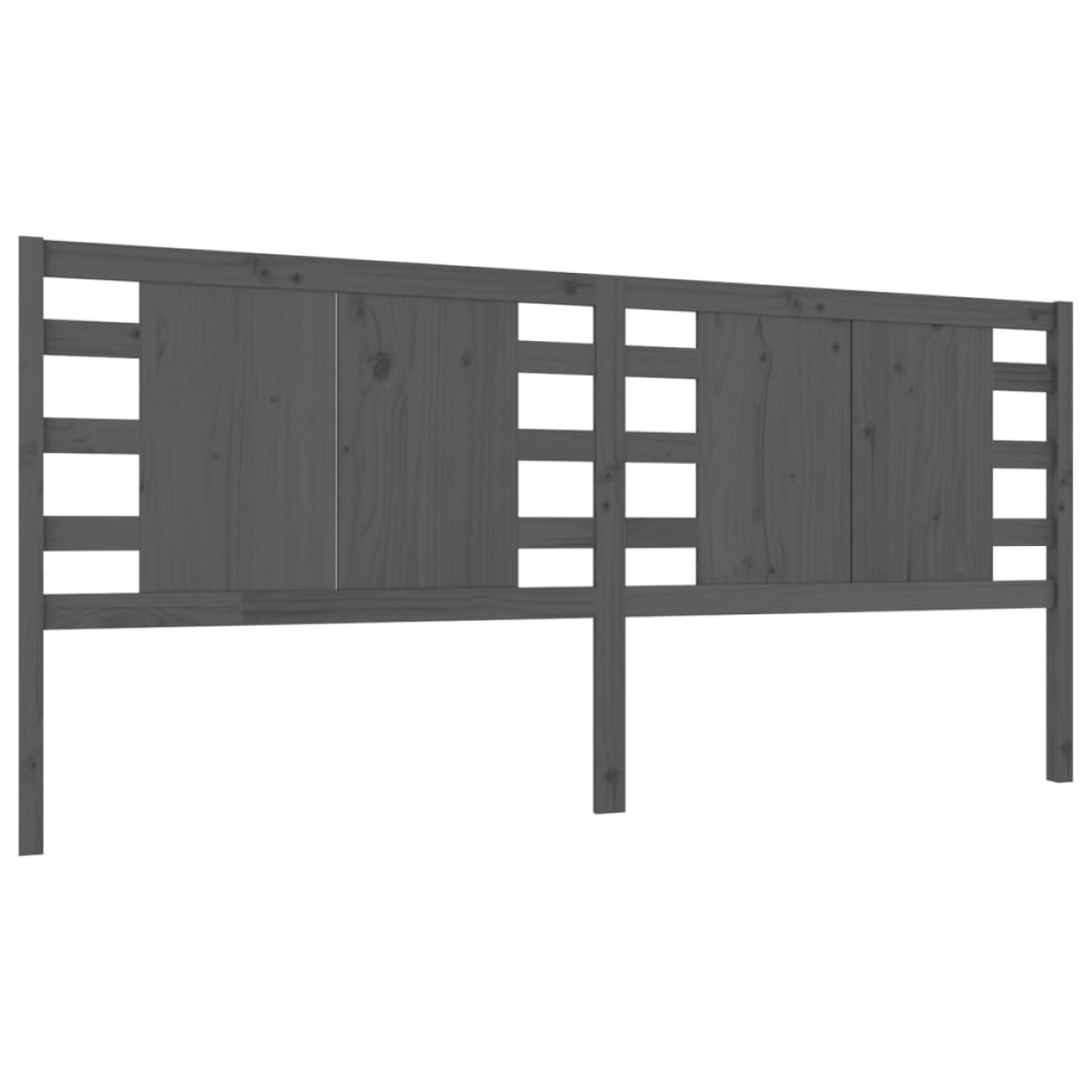 vidaXL Κεφαλάρι Κρεβατιού Γκρι 206 x 4 x 100 εκ. από Μασίφ Ξύλο Πεύκου