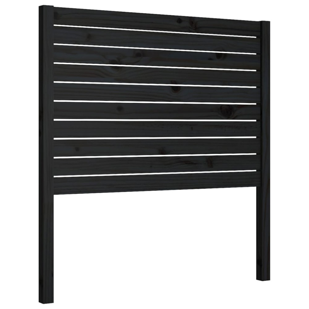 vidaXL Κεφαλάρι Κρεβατιού Μαύρο 81 x 4 x 100 εκ. από Μασίφ Ξύλο Πεύκου