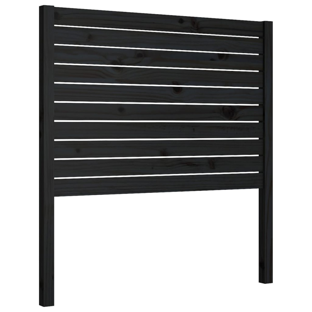 vidaXL Κεφαλάρι Κρεβατιού Μαύρο 81 x 4 x 100 εκ. από Μασίφ Ξύλο Πεύκου