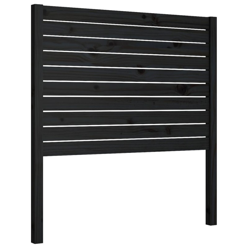 vidaXL Κεφαλάρι Κρεβατιού Μαύρο 81 x 4 x 100 εκ. από Μασίφ Ξύλο Πεύκου