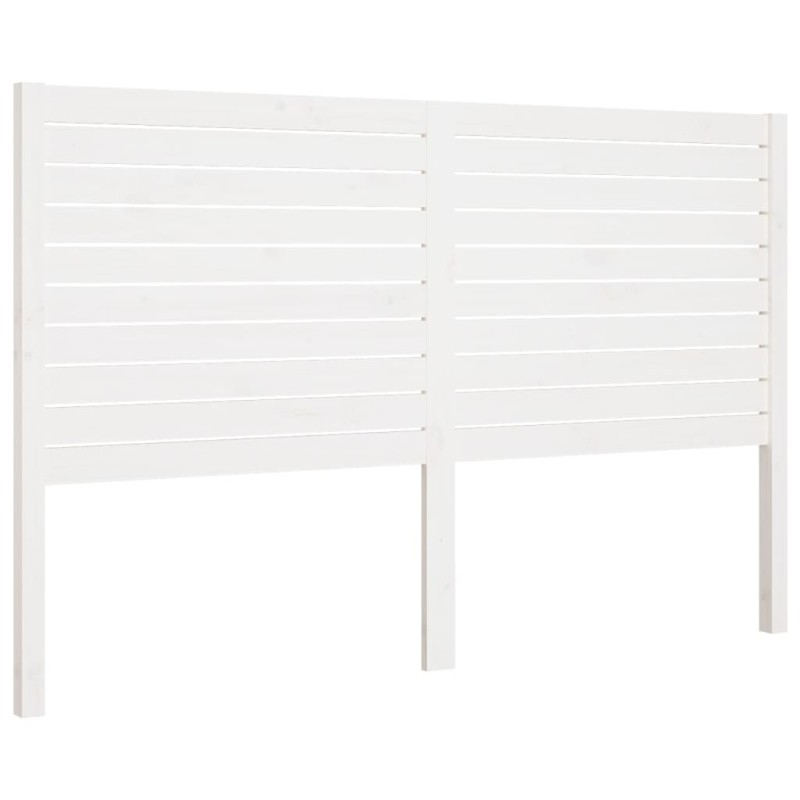 vidaXL Κεφαλάρι Κρεβατιού Λευκό 126 x 4 x 100 εκ. Μασίφ Ξύλο Πεύκου