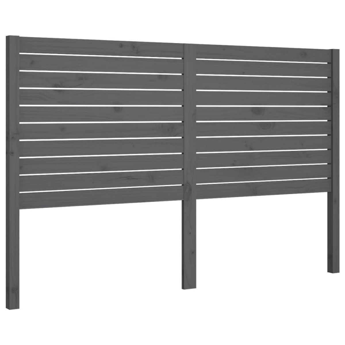 vidaXL Κεφαλάρι Κρεβατιού Γκρι 126 x 4 x 100 εκ. από Μασίφ Ξύλο Πεύκου