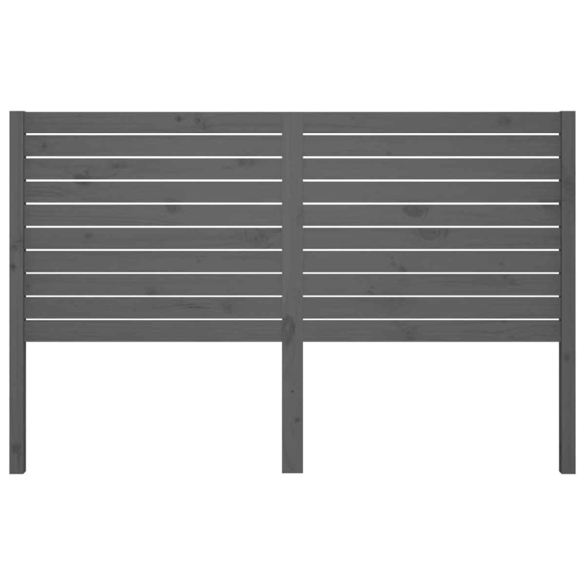 vidaXL Κεφαλάρι Κρεβατιού Γκρι 126 x 4 x 100 εκ. από Μασίφ Ξύλο Πεύκου