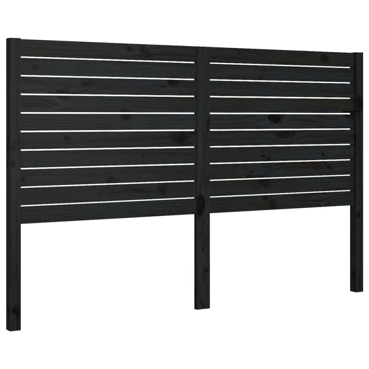 vidaXL Κεφαλάρι Κρεβατιού Μαύρο 146 x 4 x 100 εκ. Μασίφ Ξύλο Πεύκου