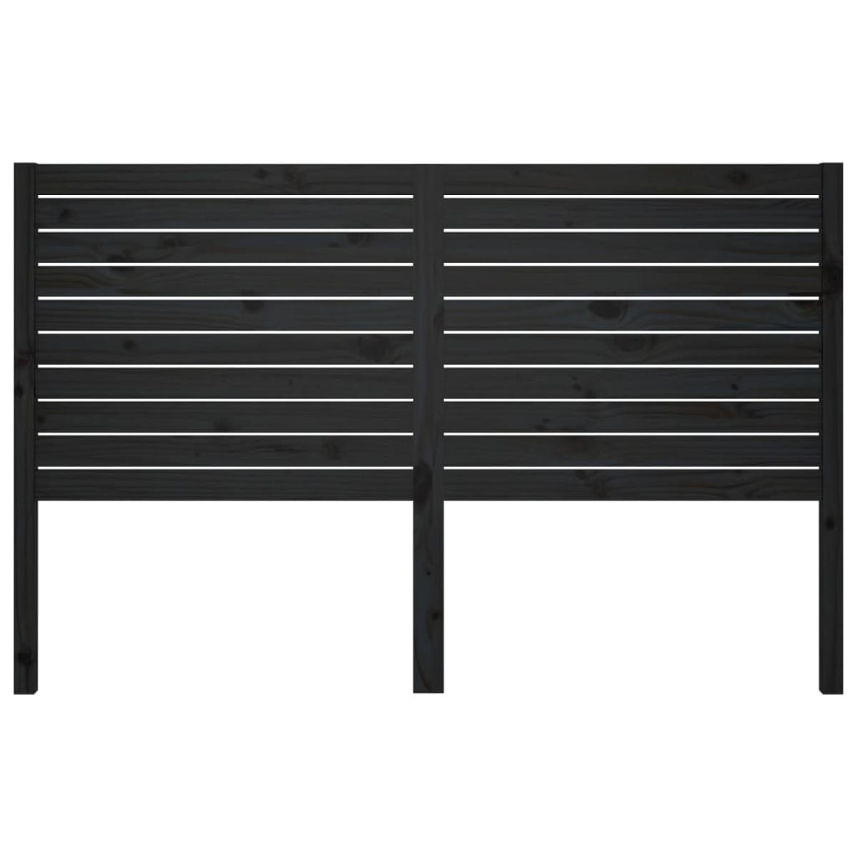 vidaXL Κεφαλάρι Κρεβατιού Μαύρο 146 x 4 x 100 εκ. Μασίφ Ξύλο Πεύκου