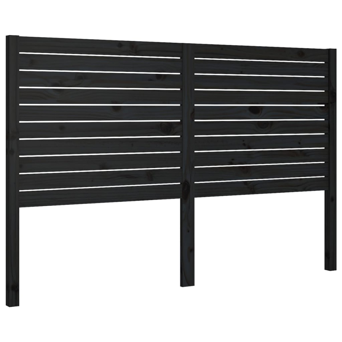 vidaXL Κεφαλάρι Κρεβατιού Μαύρο 186 x 4 x 100 εκ. Μασίφ Ξύλο Πεύκου
