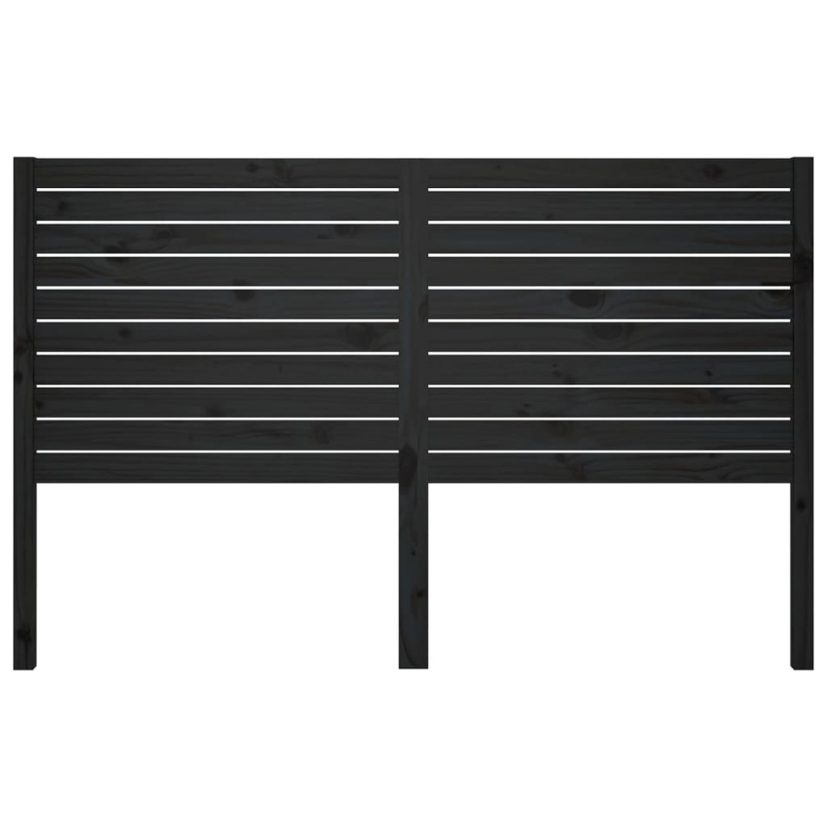 vidaXL Κεφαλάρι Κρεβατιού Μαύρο 186 x 4 x 100 εκ. Μασίφ Ξύλο Πεύκου